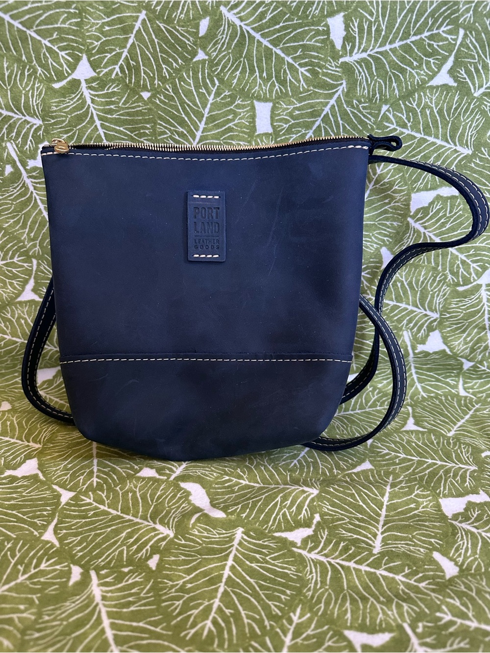 Portland Leather Cobalt Leather Festival Bag